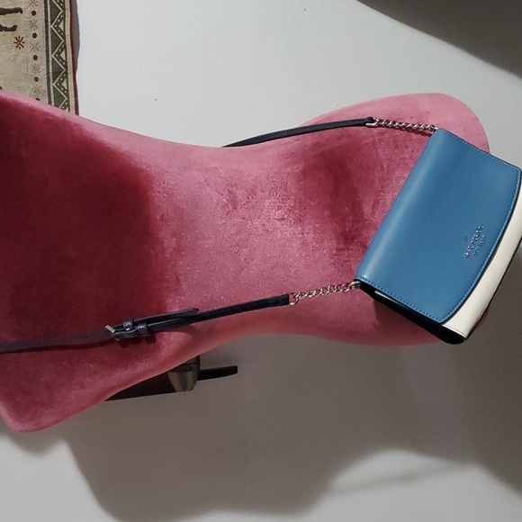 Kate Spade Crossbody Color Block Purse Blue & Cream - Picture 3 of 9